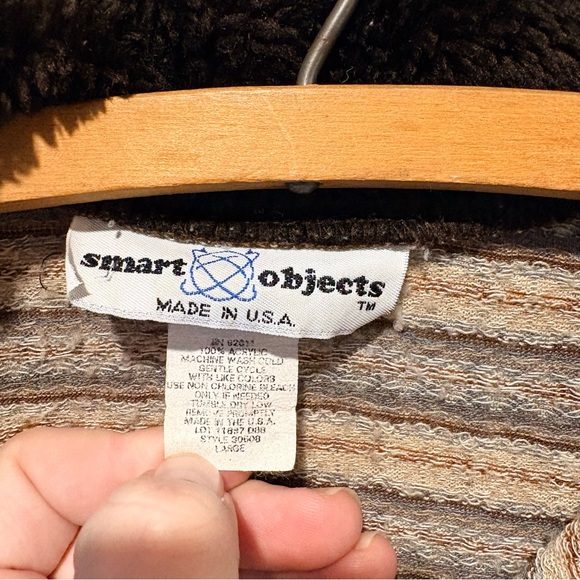 Vintage Smart Objects Faux Fur Button Down Blouse - Picture 6 of 7